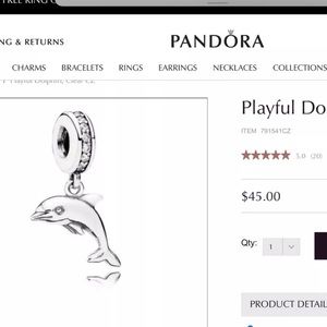 Pandora Playful Dolphin Charm